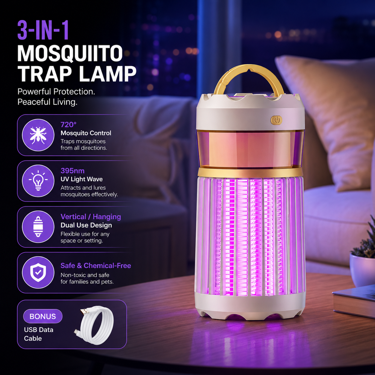 Mosquito Repellent Lamp LED Camping Nightlight Insect Trap