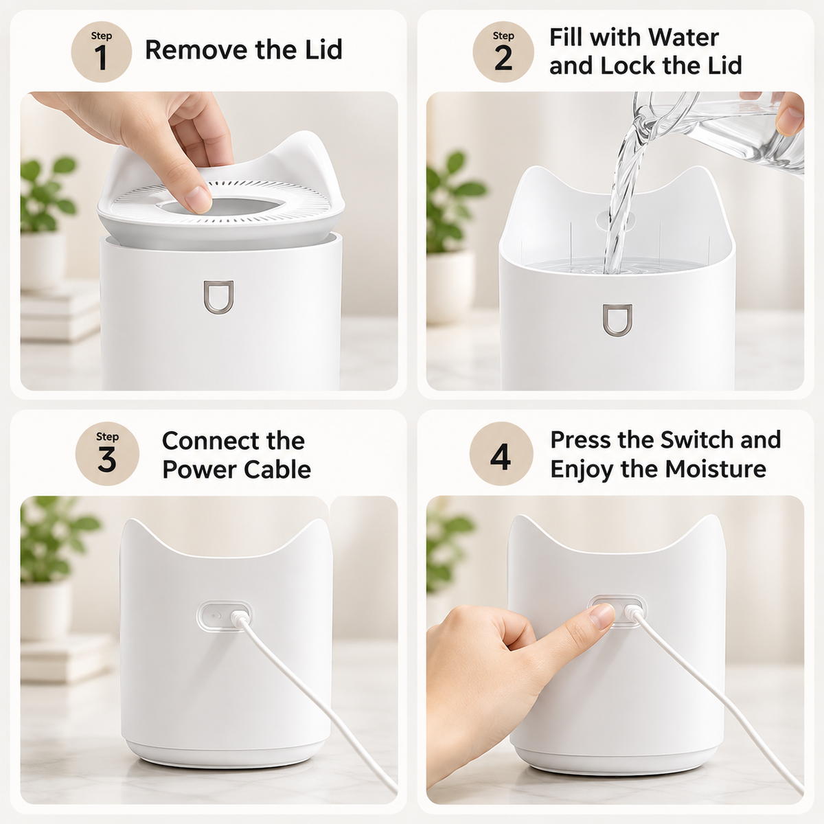 3000ml Ultrasonic Humidifier Cool Mist for Bedroom Home Baby