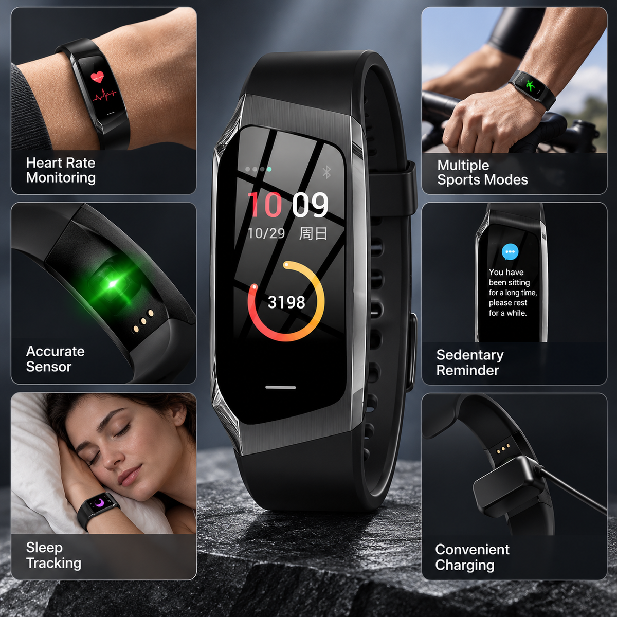 Blood Pressure Smart Watch Heart Rate Fitness Tracker