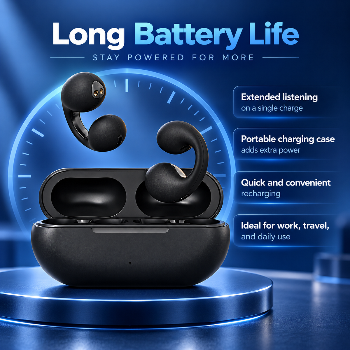 Bone Conduction Wireless Earbuds Open Ear Bluetooth with Mic