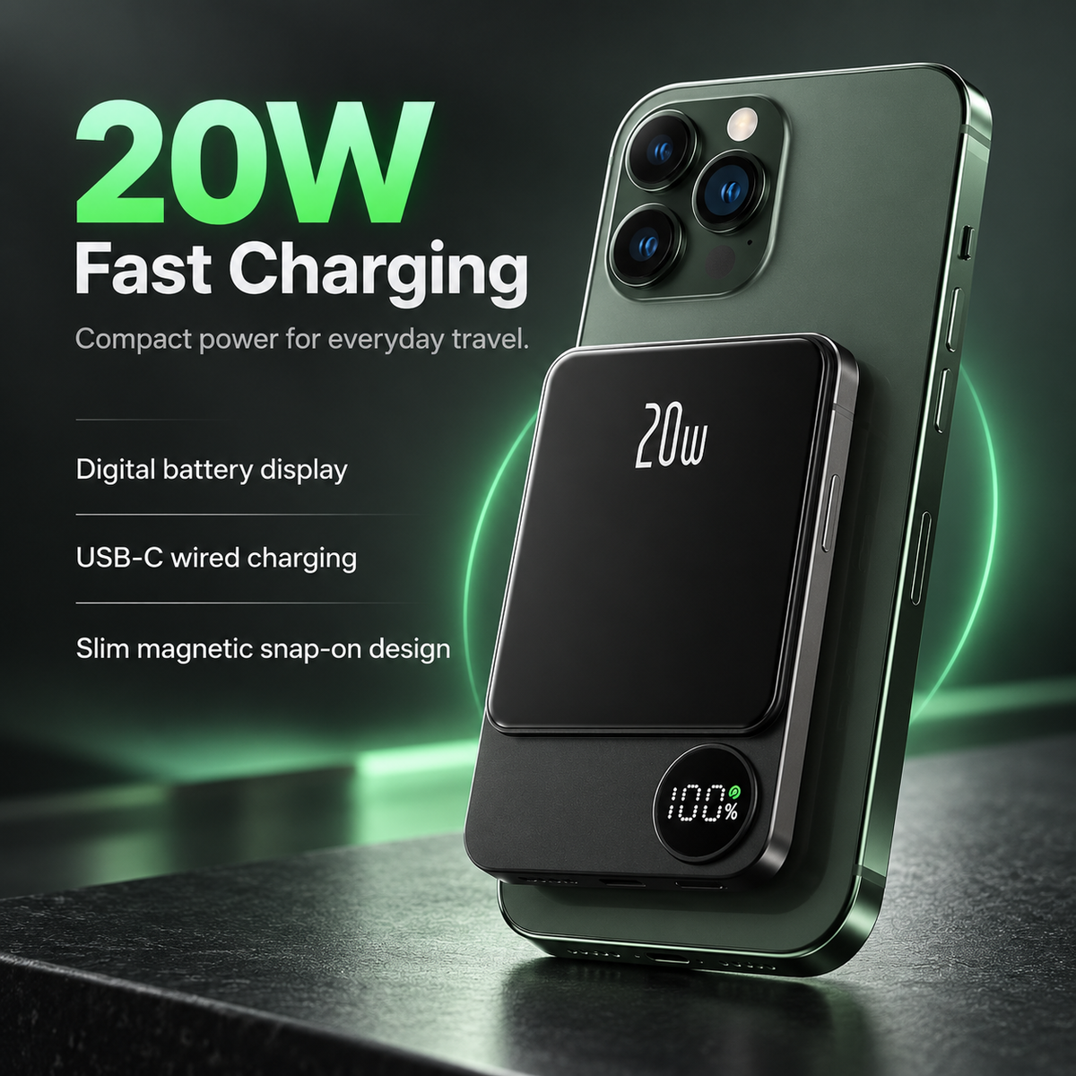 Magnetic Wireless Power Bank Fast Charging Portable Charger