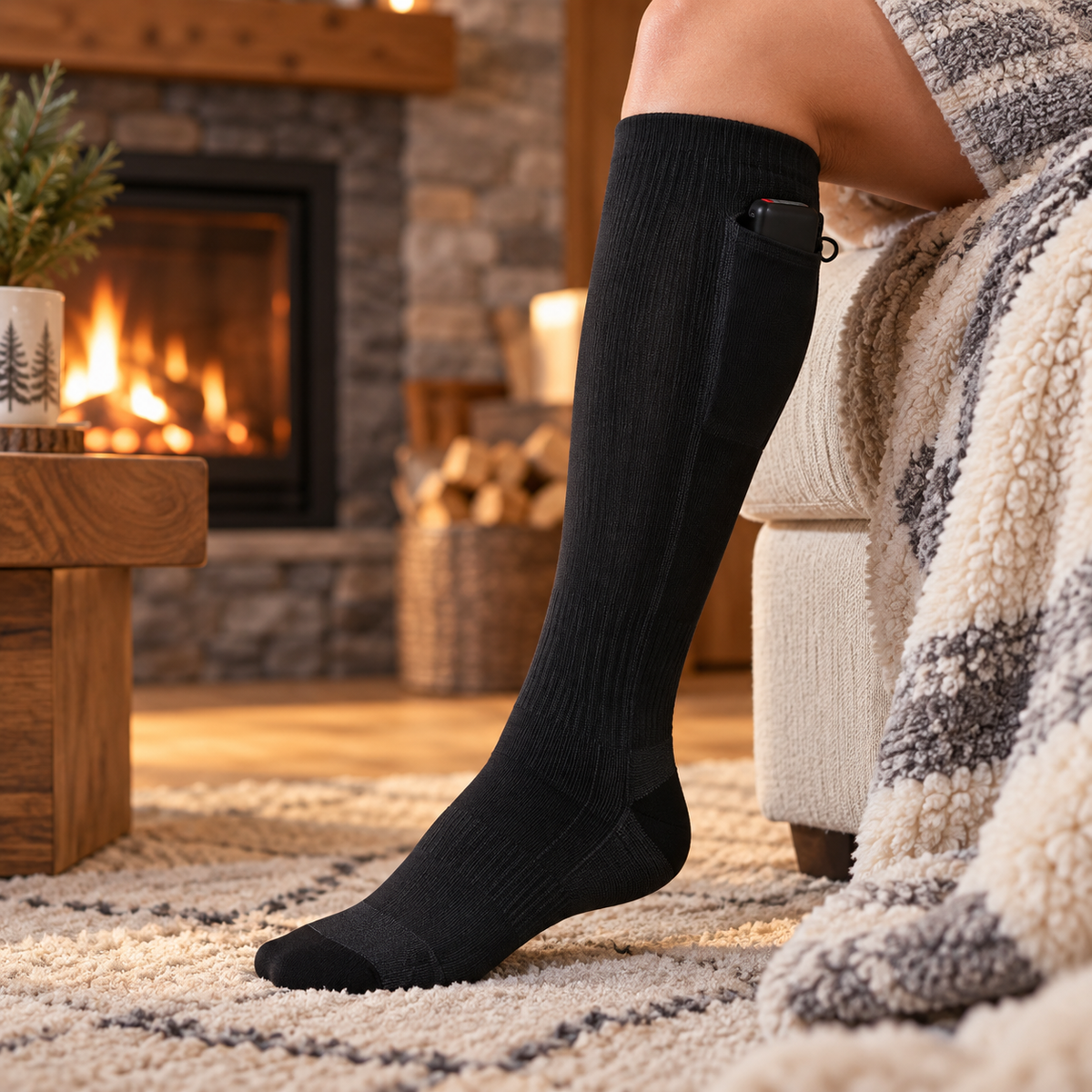 Heated Socks Rechargeable Electric Warm Socks for Men Women Ski