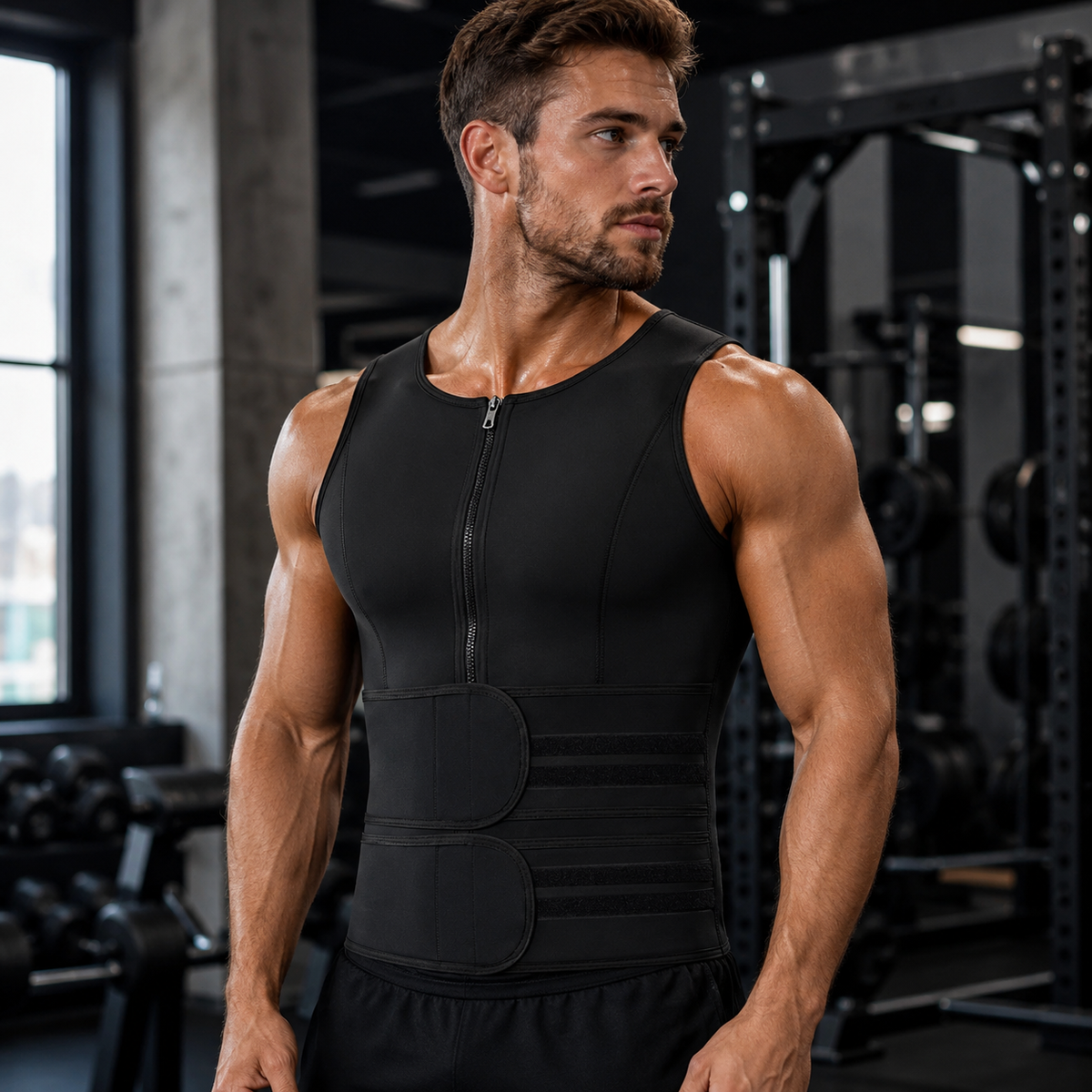 Men's Compression Workout Vest with Adjustable Waist Straps