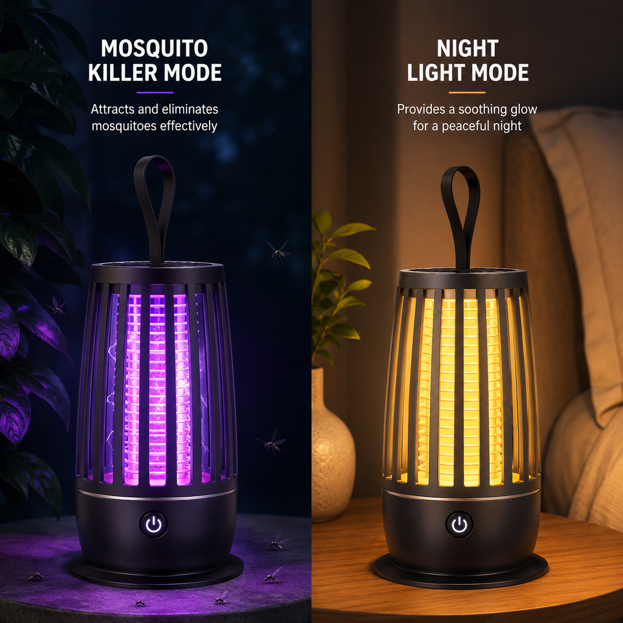 USB Electric Mosquito Killer Lamp Silent Insect Trap Indoor Outdoor