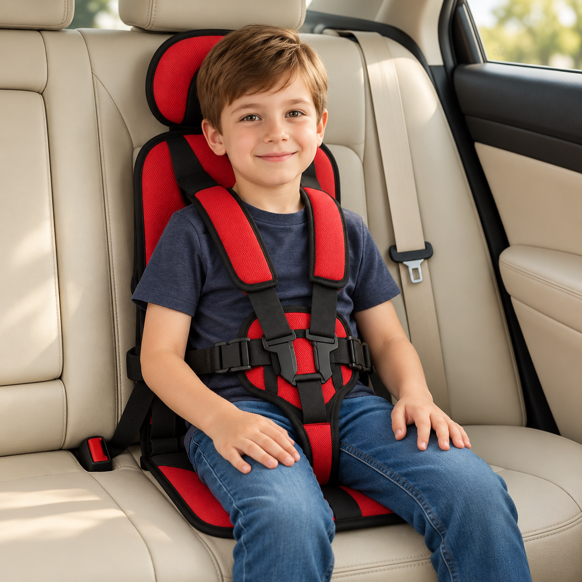 Compact Foldable Child Car Seat for Travel Portable