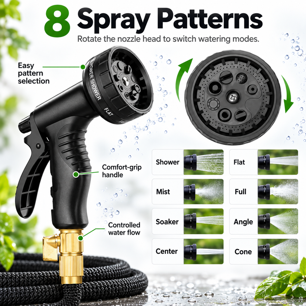 30m Expandable Garden Hose Anti-Kink Lightweight