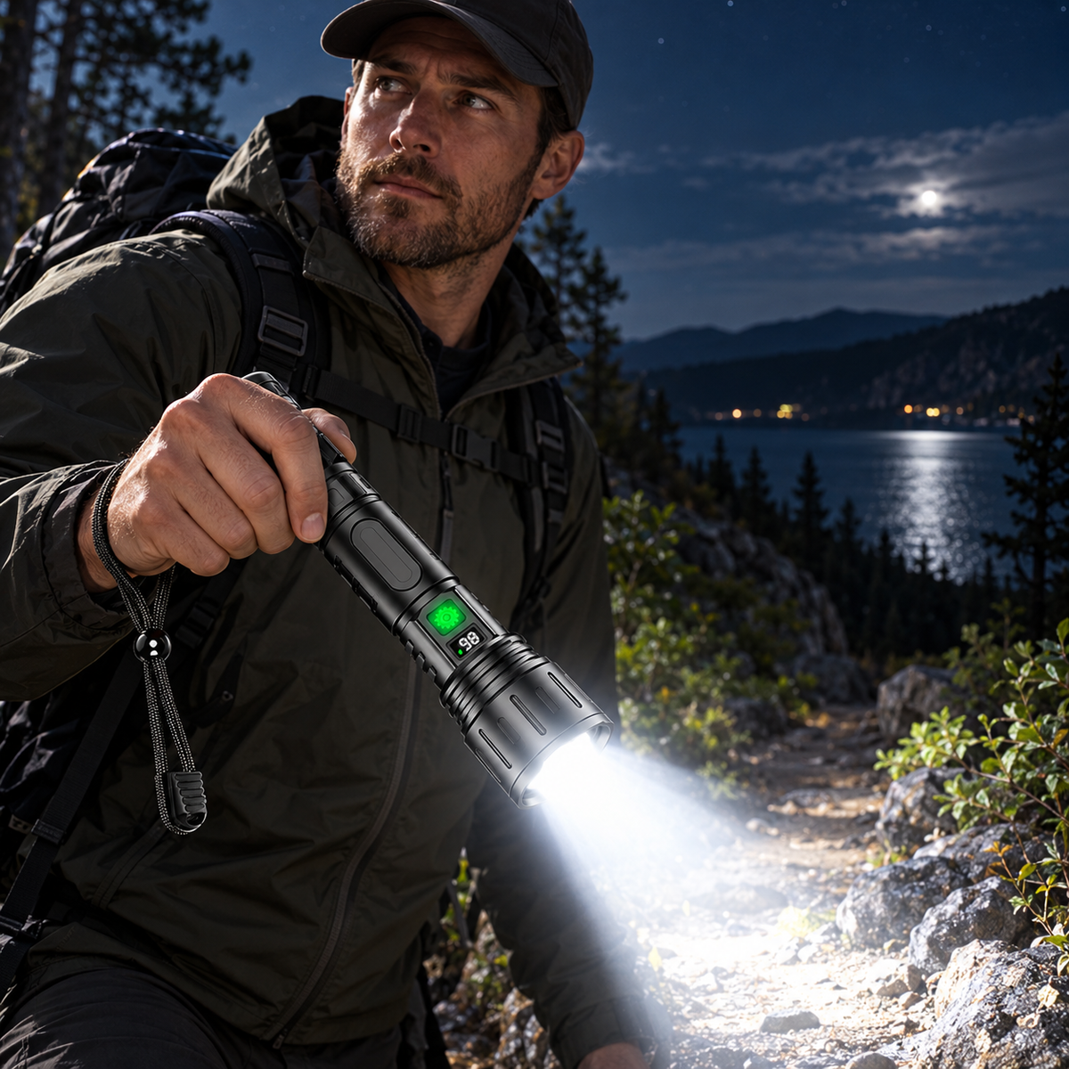 100000 Lumen Tactical Flashlight Rechargeable LED Torch Powerful