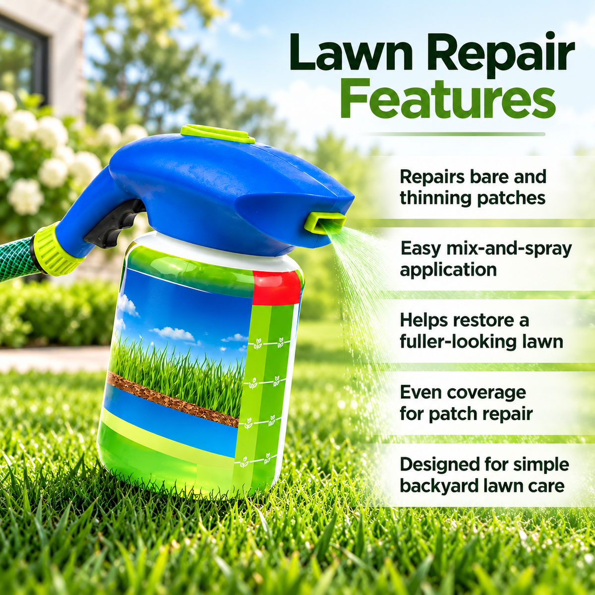 Liquid Lawn Spray On Grass Seed Hydro Mousse for Patchy Lawns