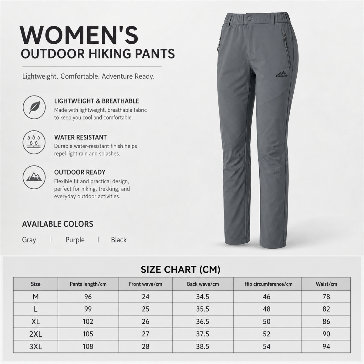 Women's Weather-Resistant Hiking Trousers Lightweight