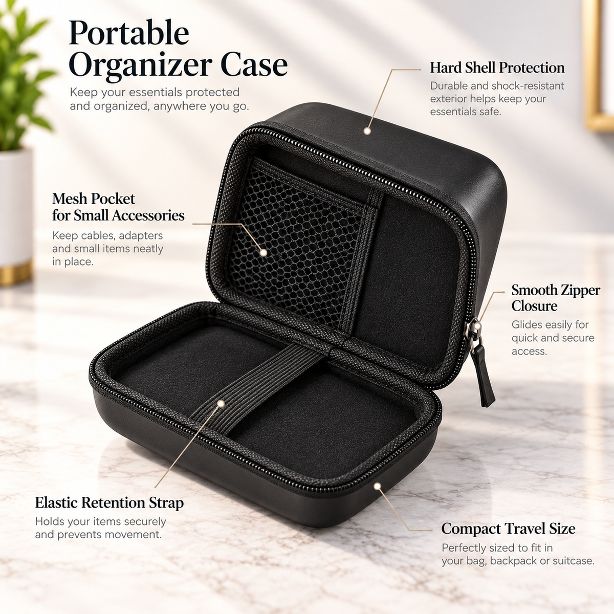 External Hard Drive Storage Bag Protective Carry Case