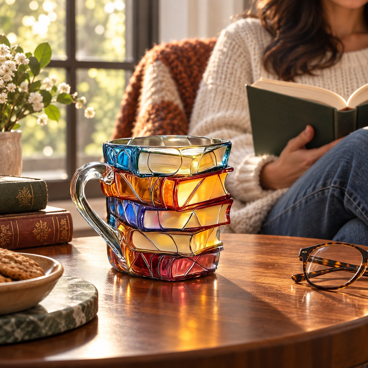 Resin Book Cup Colourful 3D Design Novelty Tumbler