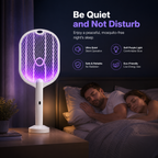 Electric Mosquito Swatter Racket 3000V with Type-C Charging Mosquito Killer Lamp
