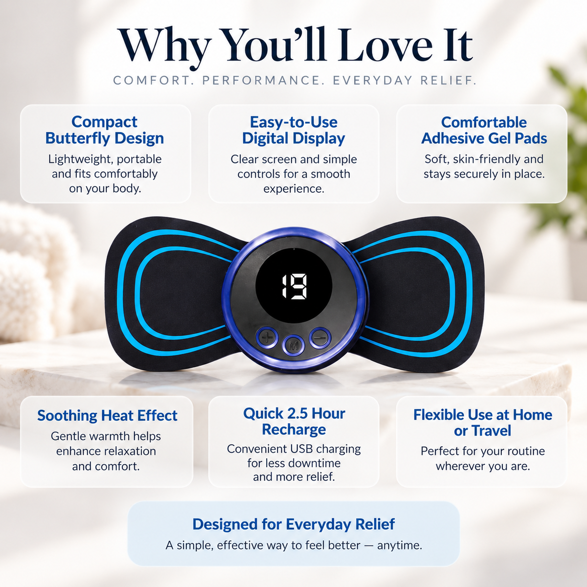 EMS Back Pain Relief Massage Pad for Sciatica and Lower Back