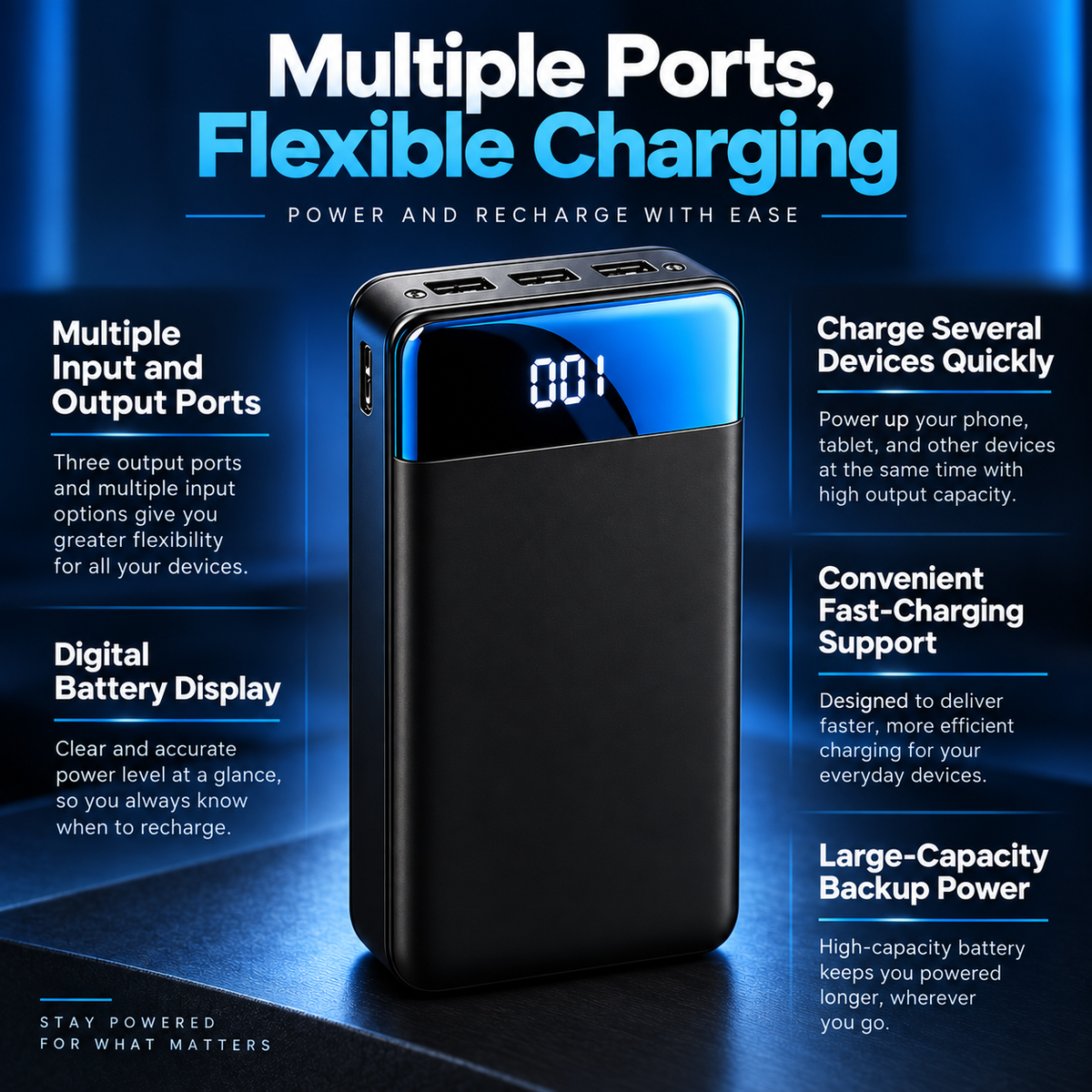 100000mAh Power Bank Fast Charging for Phones Tablets Laptops