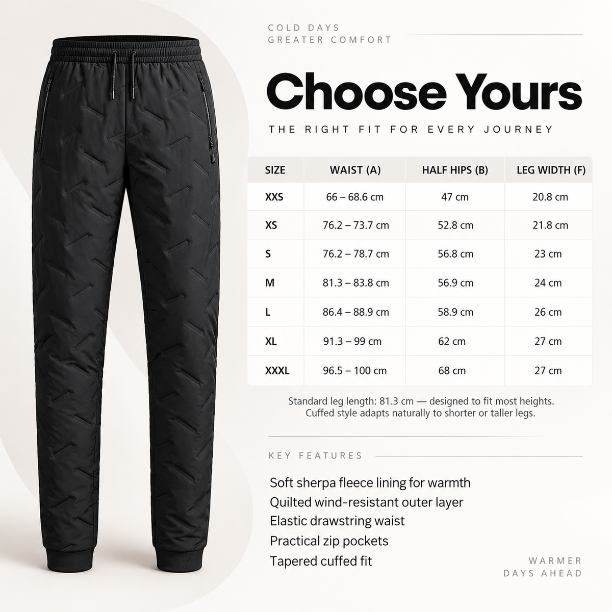 Waterproof Fleece Lined Thermal Trousers Mens Womens Cargo