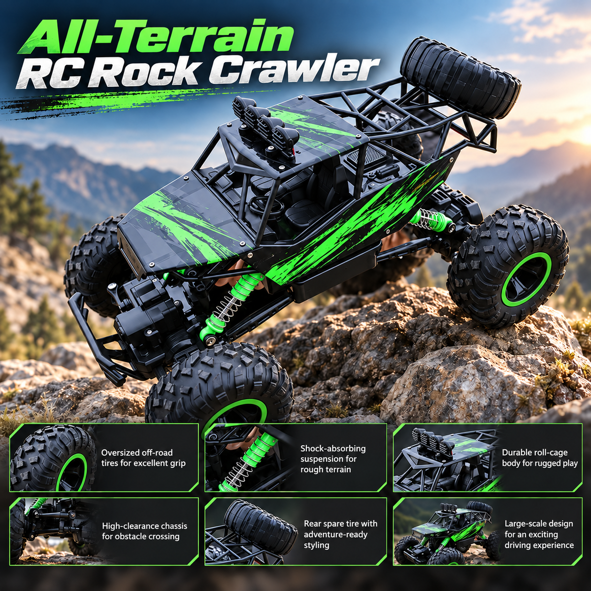 Remote Control Car 4x4 Rock Crawler Monster Truck Off Road