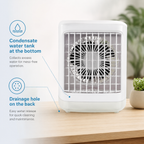 Portable Air Conditioner Humidifier Table Fan with 700ml Tank USB Timer RGB
