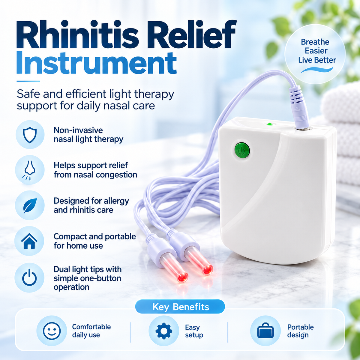 Infrared Rhinitis Relief Device Red Light Nasal Therapy at Home