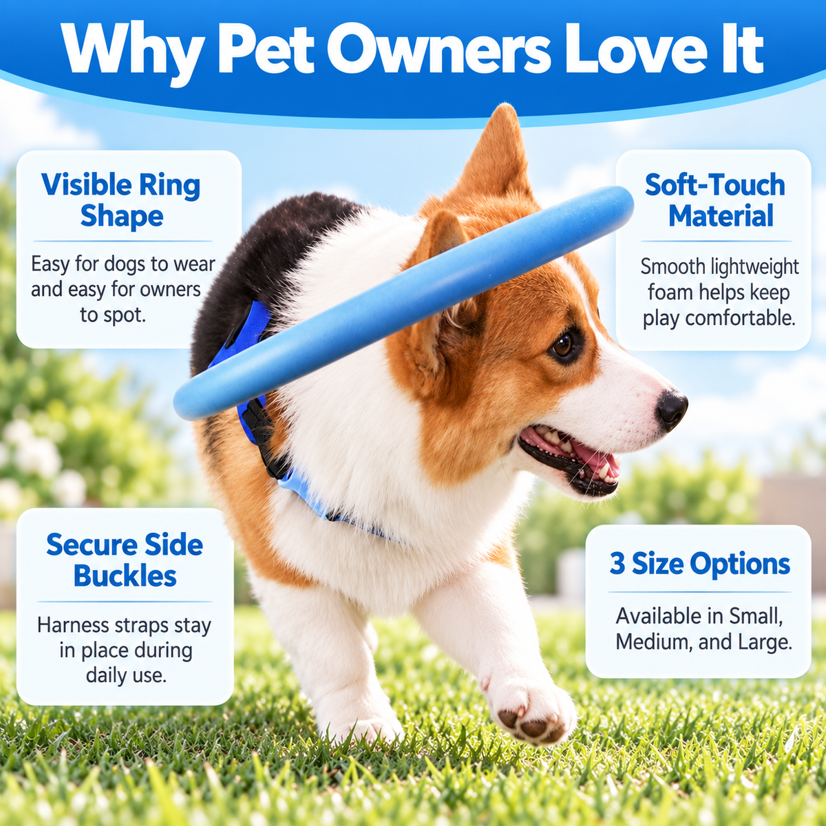Bumper Collar Guide for Blind Dogs Safety Halo Harness