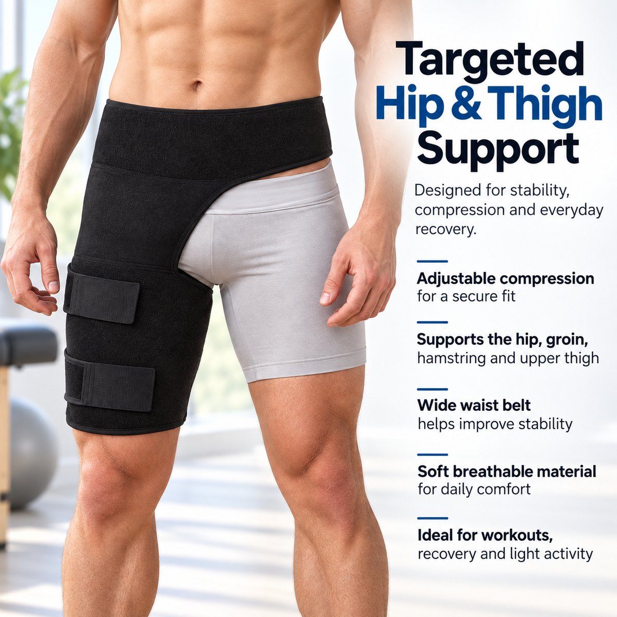 Hip Stabiliser Groin Brace Adjustable Support Strap Unisex