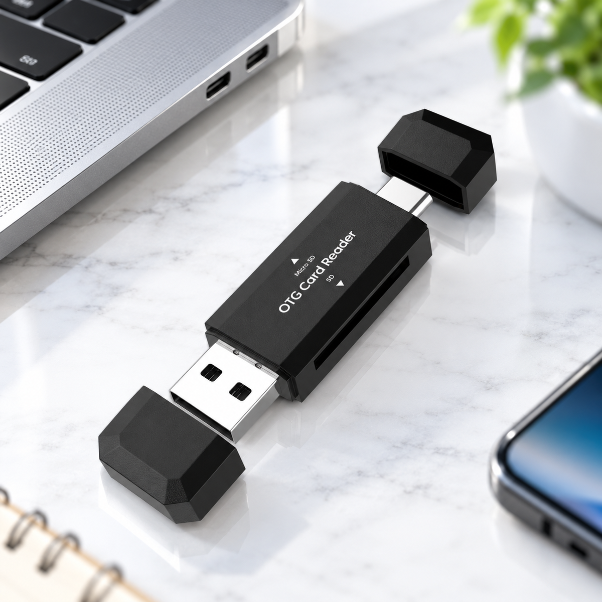USB Type C SD and TF Card Reader Adapter 2 in 1 for Phone PC