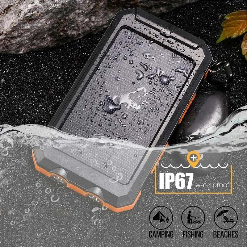 Solar Portable Power Bank Charger Mobile Phone Battery Pack