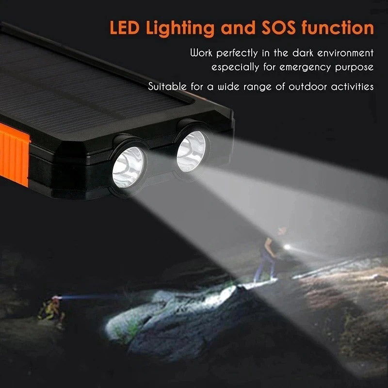 Solar Portable Power Bank Charger Mobile Phone Battery Pack