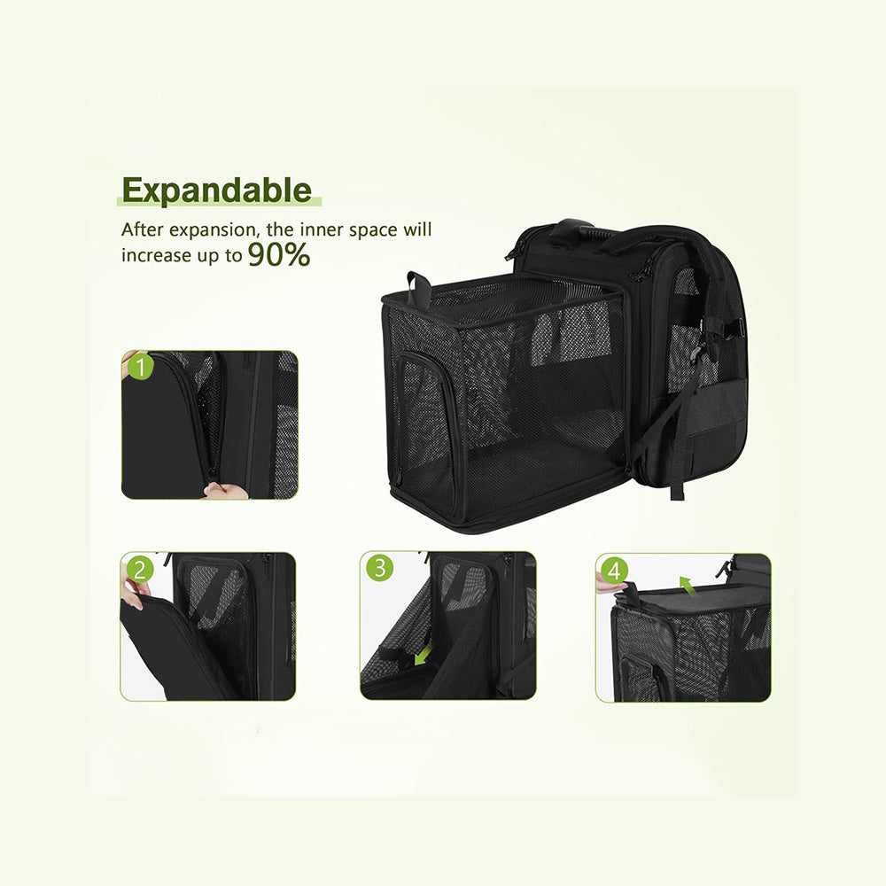 Expandable Cat Carrier Backpack with Breathable Mesh