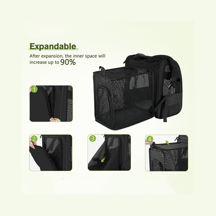 Expandable Cat Carrier Backpack with Breathable Mesh