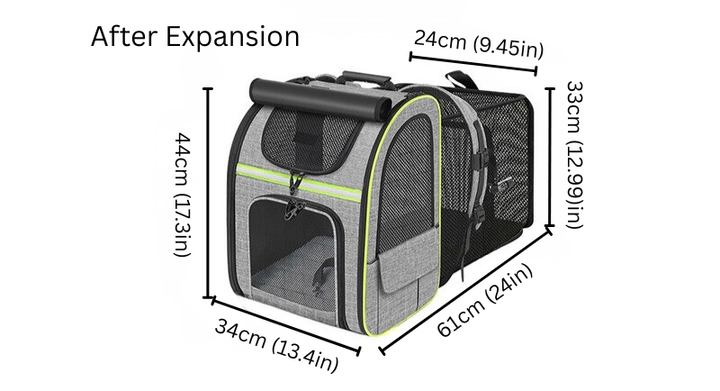 Expandable Cat Carrier Backpack with Breathable Mesh