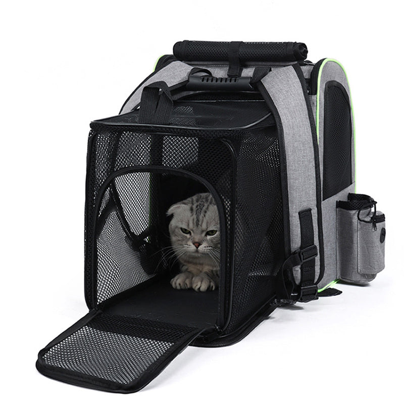 Expandable Cat Carrier Backpack with Breathable Mesh