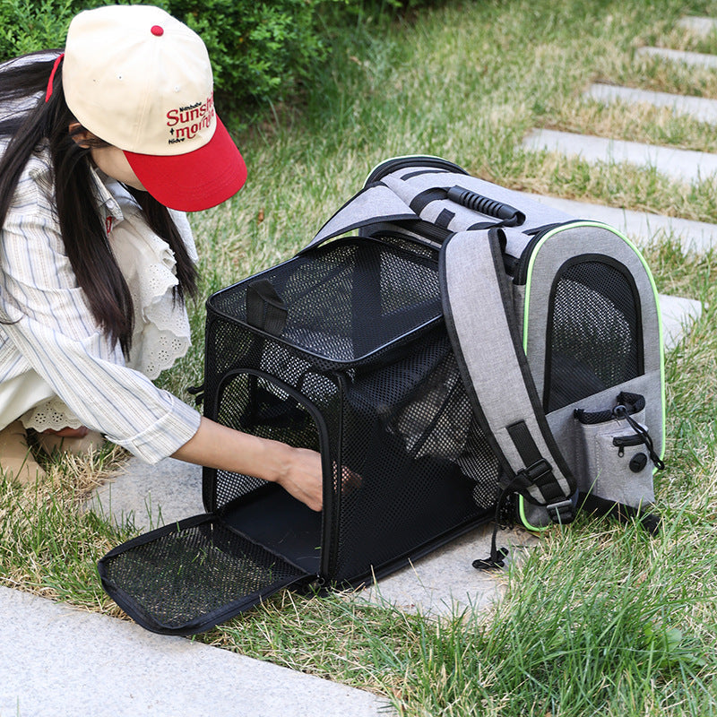 Expandable Cat Carrier Backpack with Breathable Mesh