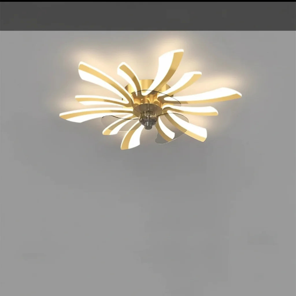 Ceiling Fan with LED Ceiling Light and Remote Control Flush Mount