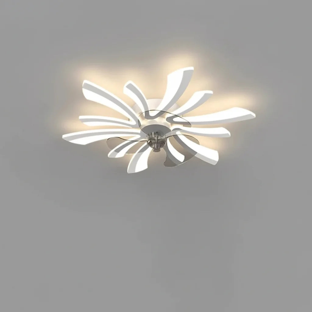 Ceiling Fan with LED Ceiling Light and Remote Control Flush Mount