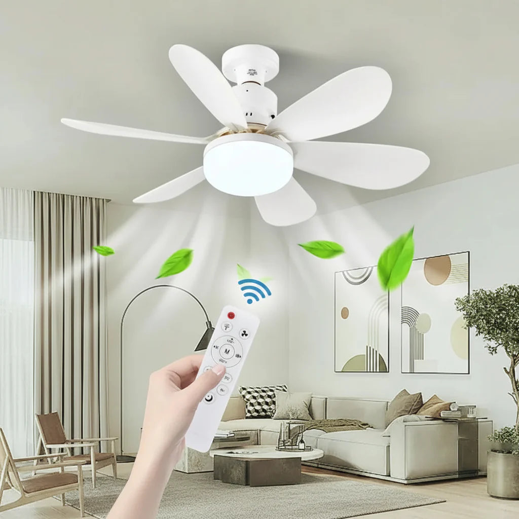 Ceiling Fan with LED Light and Remote Control