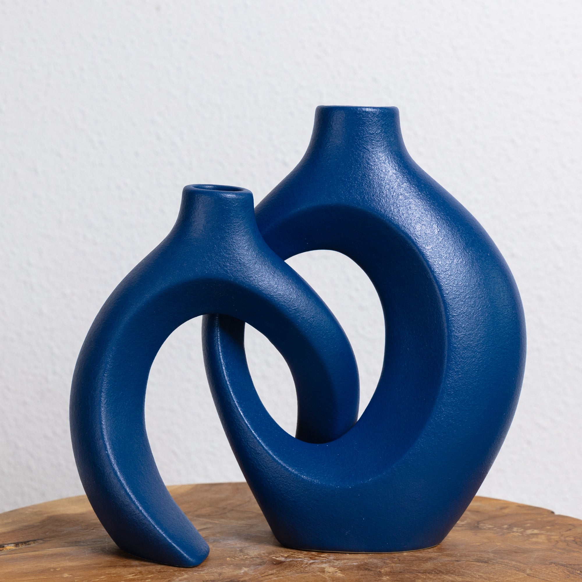 Modern Ceramic Vase Set with Sculptural Hollow Design