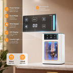 Portable Evaporative Air Cooler, USB Desktop Cooling Fan with Humidifier & Mist Spray