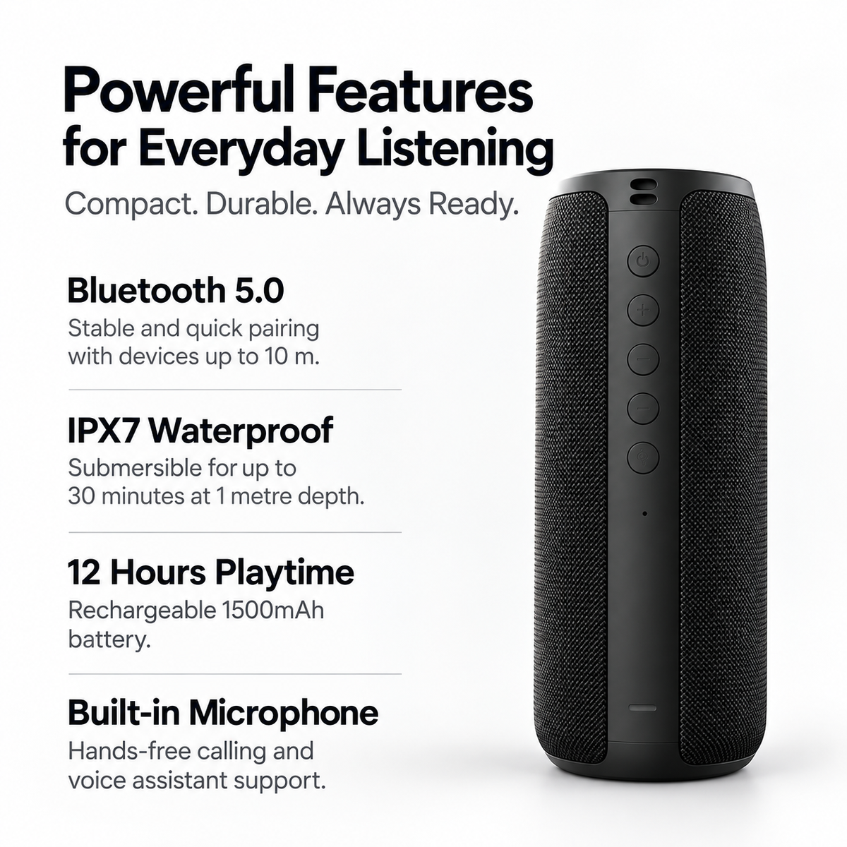 Waterproof Bluetooth Speaker Portable Wireless 360 Sound Compact