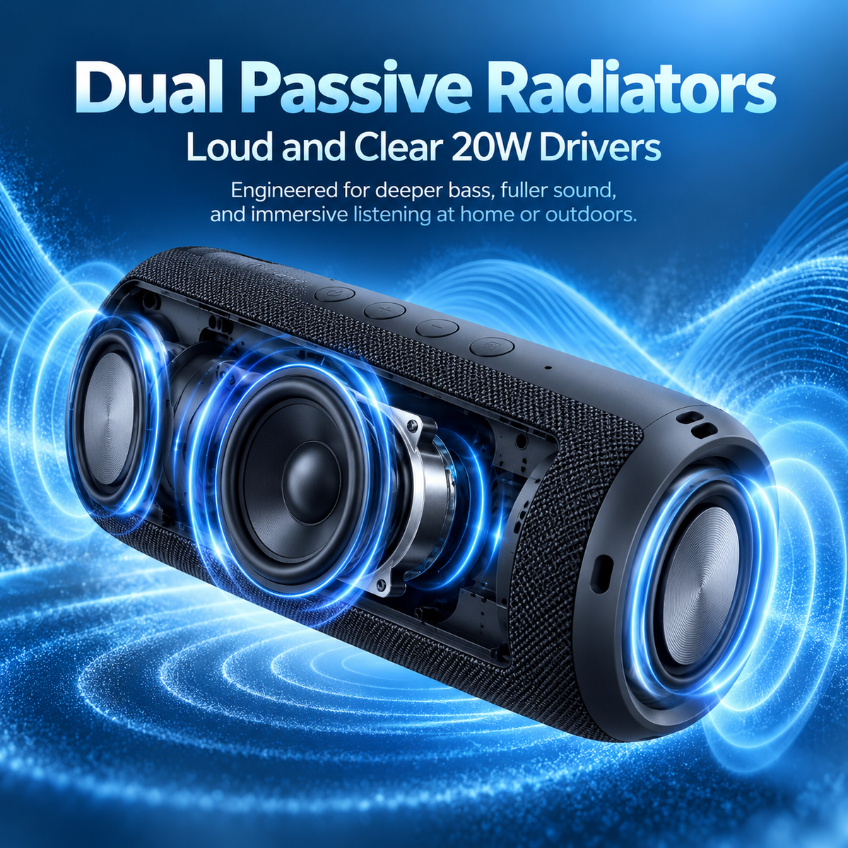 Waterproof Bluetooth Speaker Portable Wireless 360 Sound Compact