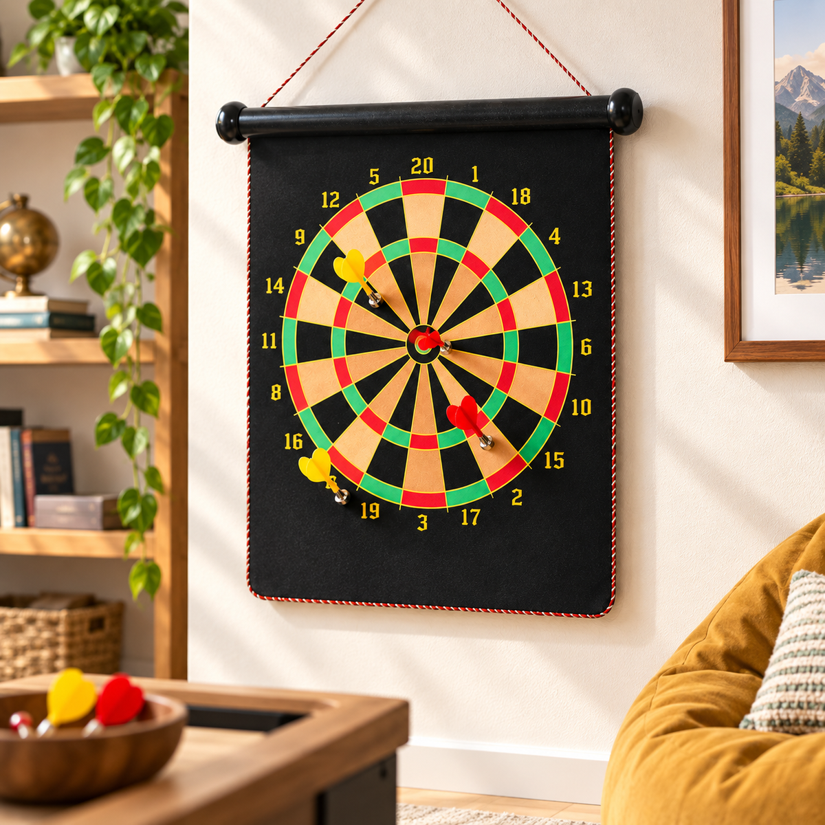 Magnetic Dart Board Set with Safe Magnetic Darts for Kids