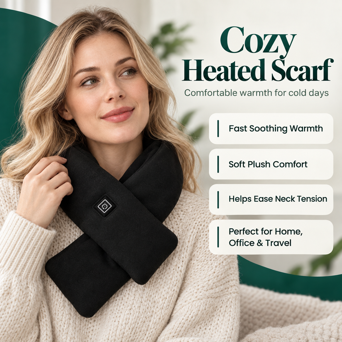 Heated Neck Wrap Rechargeable Heated Scarf for Winter Warmth