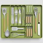 Expandable Cutlery Drawer Organizer with Adjustable Compartments