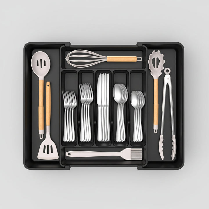 Expandable Cutlery Drawer Organizer with Adjustable Compartments