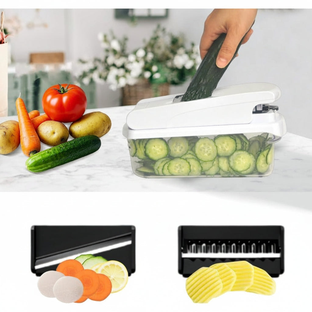 Glass Chopper Container Vegetable Storage Food Prep Kitchen Tool