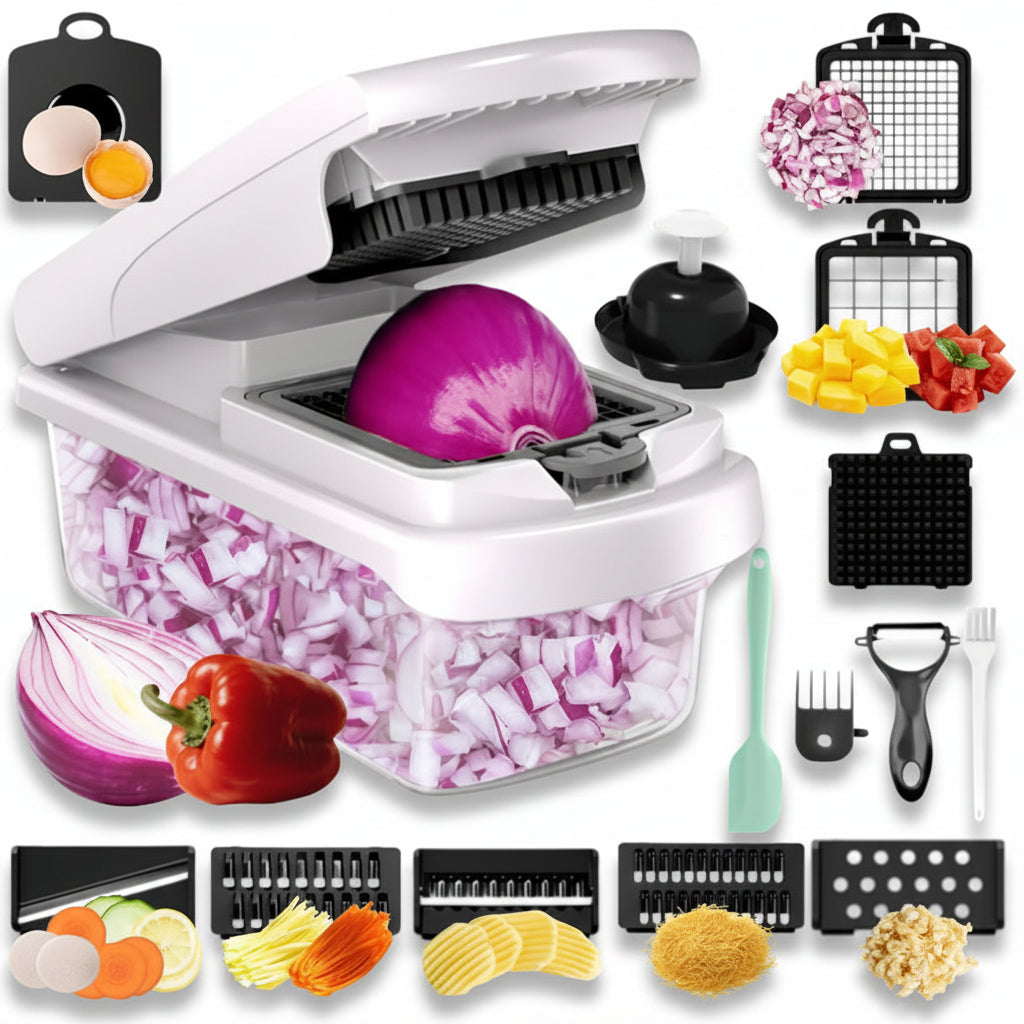 Glass Chopper Container Vegetable Storage Food Prep Kitchen Tool