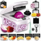 Glass Chopper Container Vegetable Storage Food Prep Kitchen Tool