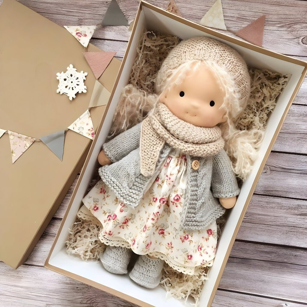 Handmade Knitted Doll Gift Set with Soft Plush Companion for Kids