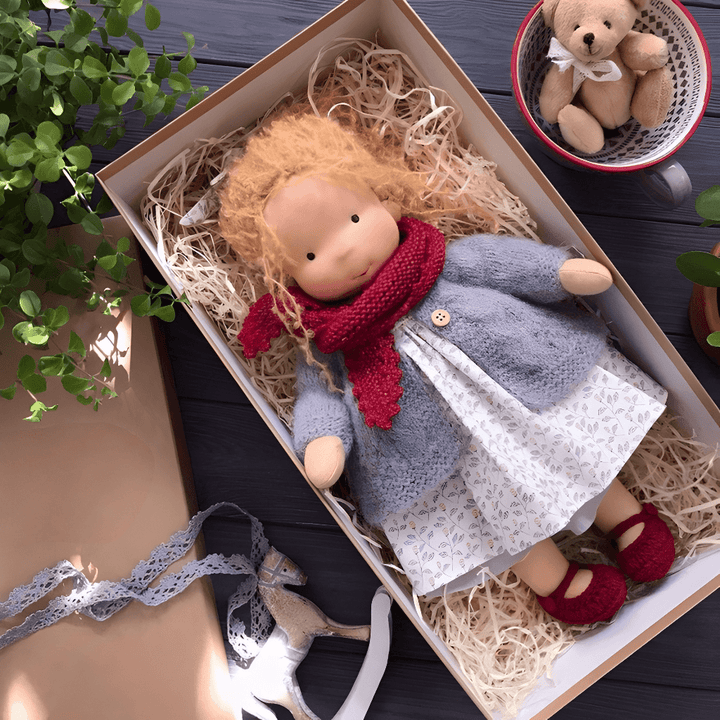 Handmade Knitted Doll Gift Set with Soft Plush Companion for Kids