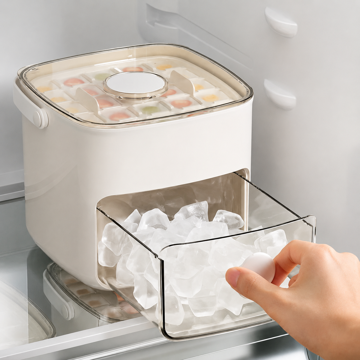 Ice Cube Maker Machine with Ice Cube Storage Container Drawer