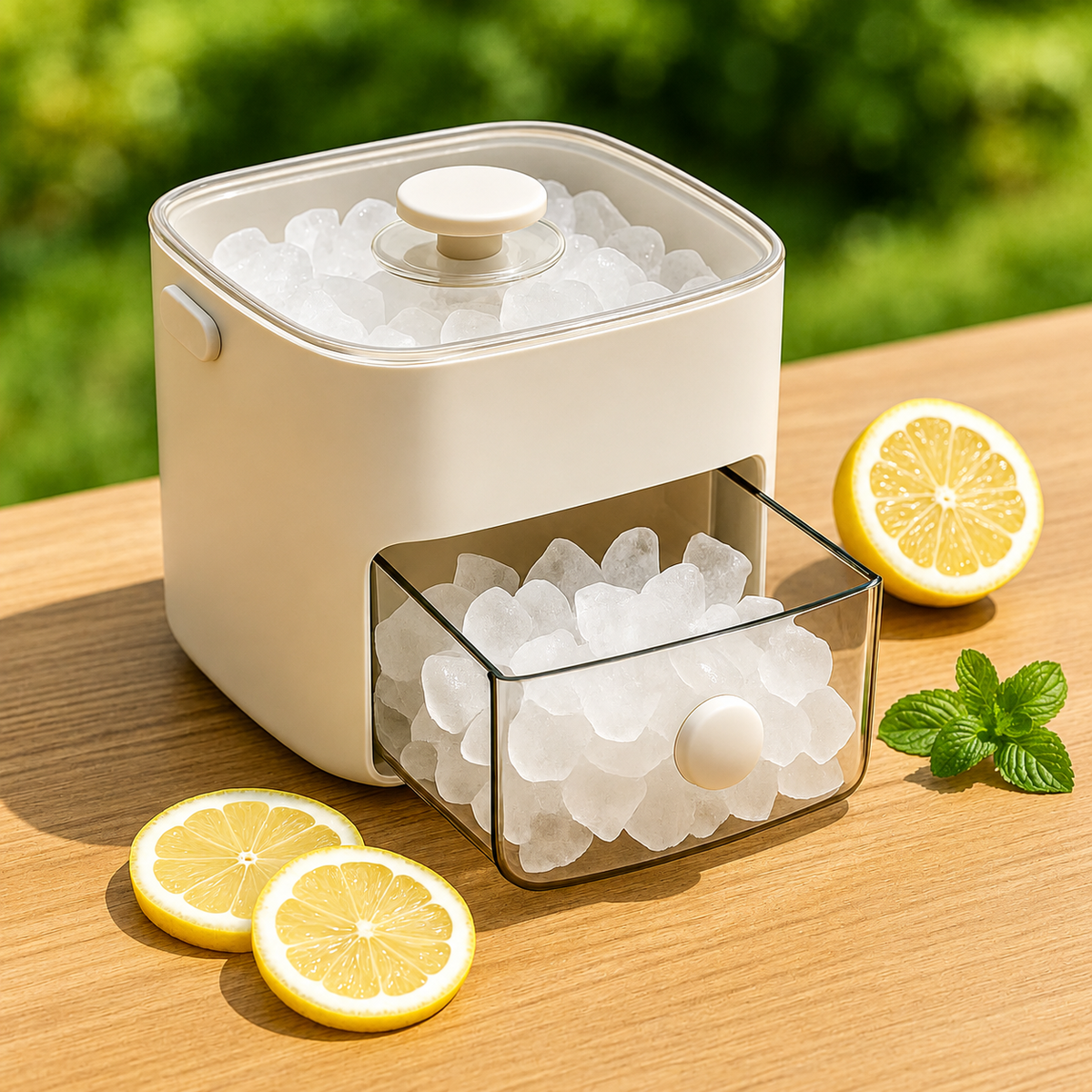 Ice Cube Maker Machine with Ice Cube Storage Container Drawer